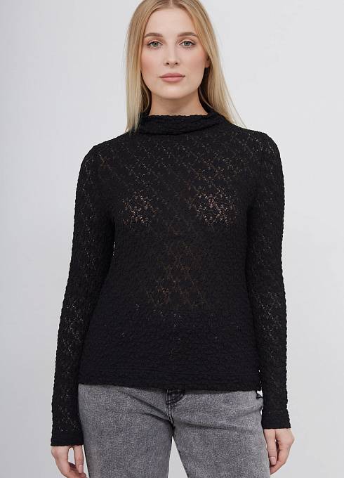 Водолазка кружевная женский, чёрный цвет