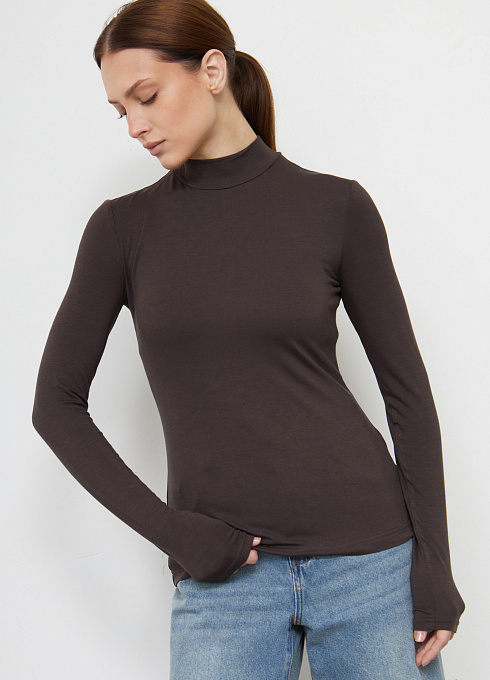 Водолазка из бамбука женский,  коричневый цвет