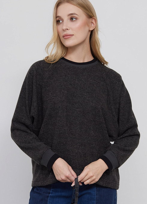Джемпер из мягкого трикотажа женский, серый цвет