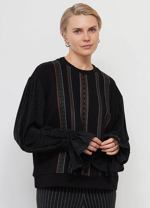 Свитшот с блузочными рукавами женский, многоцветный цвет