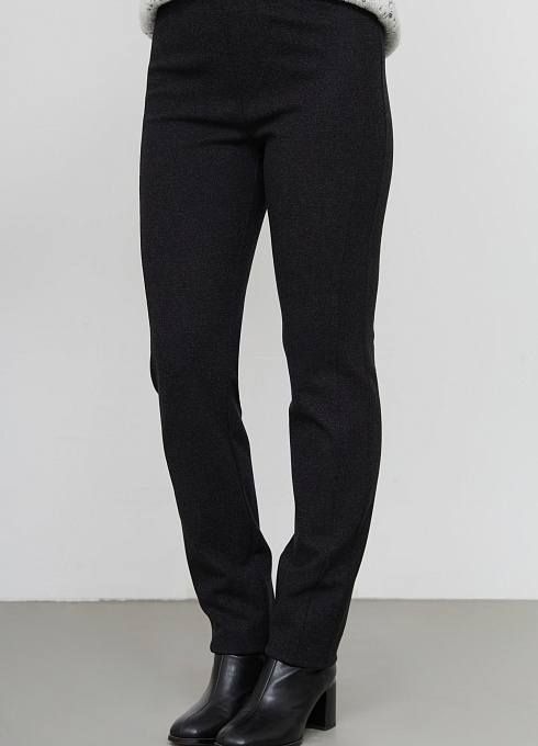 Брюки утепленные с лампасами женские, цвет чёрный