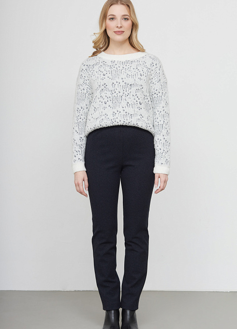 Брюки утепленные с лампасами женские, цвет синий