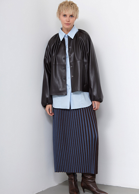 Юбка плиссе вязаная женская,  многоцветный цвет