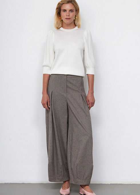 Брюки в стиле бохо женские, цвет бежевый