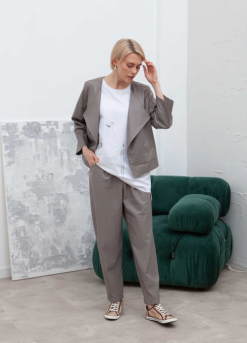 Брюки-бананы из экокожи женские, цвет