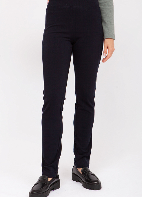 Брюки облегающие с лампасами женские, цвет синий 