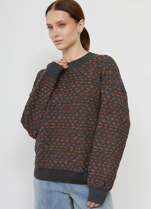 Свитшот из мягкого трикотажа женский, серый цвет