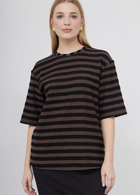 Футболка из мягкого трикотажа женский, коричневый цвет
