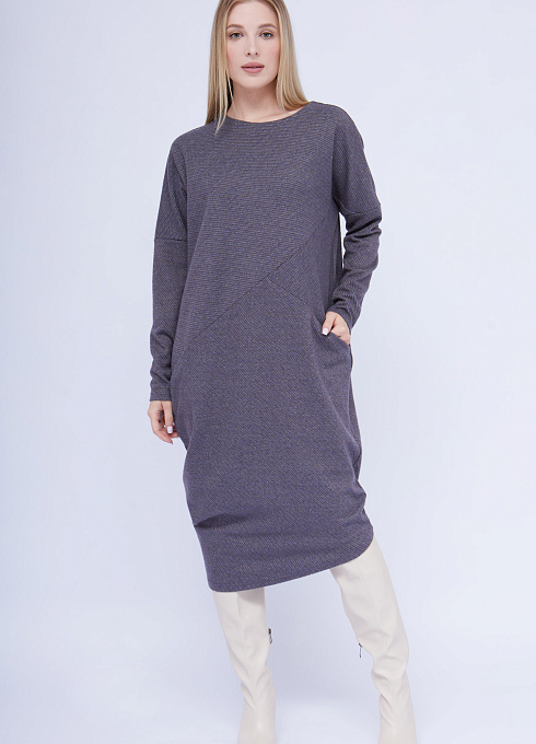 Платье асимметричного кроя женское, сиреневый цвет