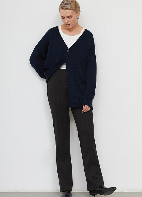 Брюки клеш утепленные женские, цвет серый