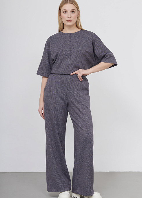 Брюки трикотажные женские, цвет синий