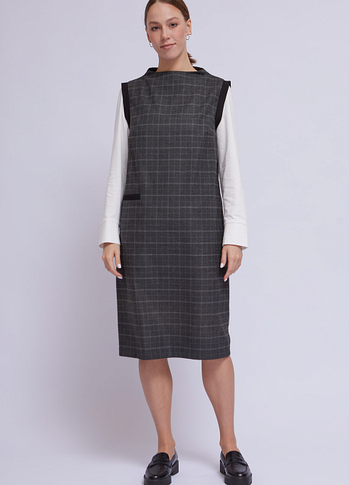 Платье без рукавов женское,  серый цвет