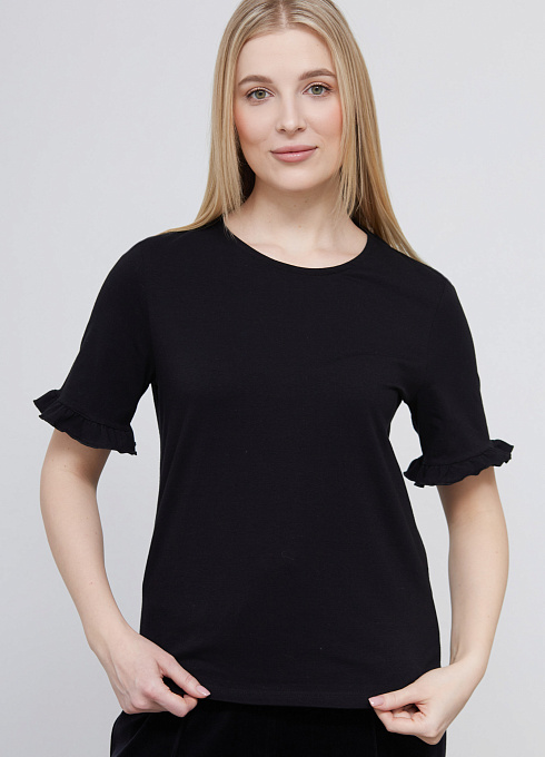 Футболка из хлопка женский, чёрный цвет