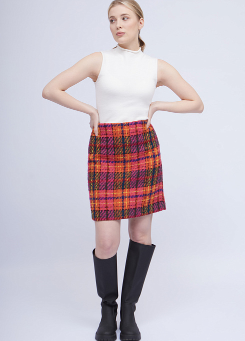 Юбка мини буклированная женская, многоцветный цвет