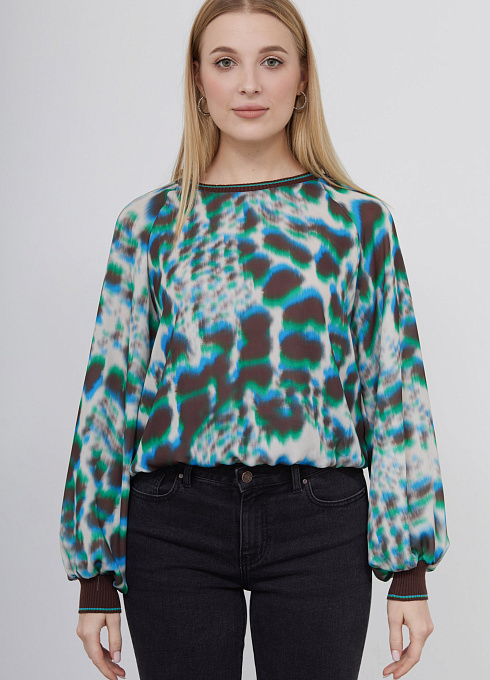 Блуза с абстрактным принтом женский, многоцветный цвет