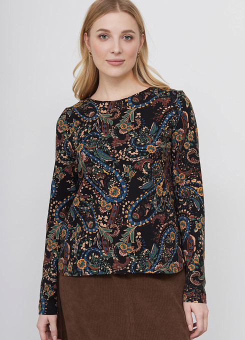Лонгслив с принтом пейсли женский,  многоцветный цвет
