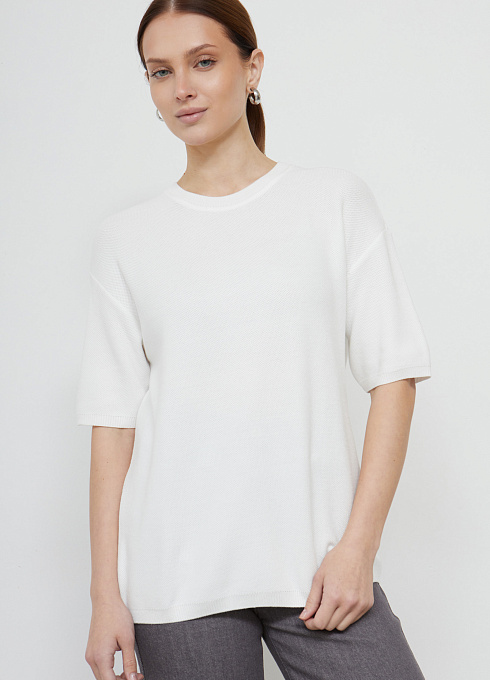 Джемпер с короткими рукавами женский,  белый цвет