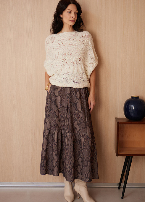 Юбка с анималистичным принтом женская,  многоцветный цвет